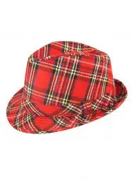 Tartan Print Trilby Hat The Ultimate Balloon And Party Shop Cheltenham & Gloucester Balloons & Fancy Dress 