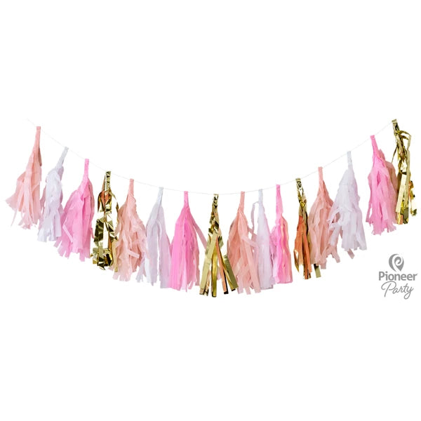 Tassel Garland - White, Gold & Pink The Ultimate Balloon And Party Shop Cheltenham & Gloucester Balloons & Fancy Dress 