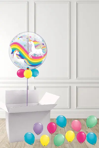 Unicorn Birthday Bubble in a Box delivered Nationwide The Ultimate Balloon And Party Shop Cheltenham & Gloucester Balloons & Fancy Dress 