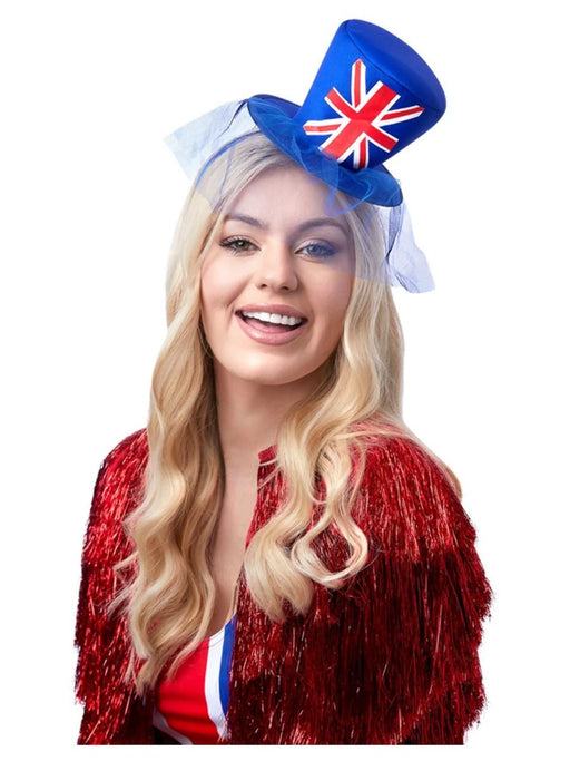Union Jack Top Hat Fascinator The Ultimate Balloon And Party Shop Cheltenham & Gloucester Balloons & Fancy Dress 