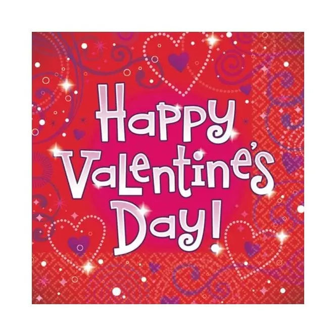 Valentine's Day Napkins - 36 Pack The Ultimate Balloon And Party Shop Cheltenham & Gloucester Balloons & Fancy Dress 