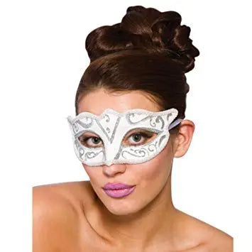 Verona Eyemask - White & Silver The Ultimate Balloon And Party Shop Cheltenham & Gloucester Balloons & Fancy Dress 