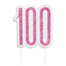 Wax Age 100 Candle - Pink The Ultimate Balloon And Party Shop Cheltenham & Gloucester Balloons & Fancy Dress 