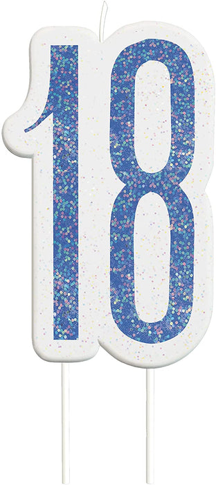 Wax Age 18 Candle - Blue The Ultimate Balloon And Party Shop Cheltenham & Gloucester Balloons & Fancy Dress 