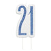 Wax Age 21 Candle - Blue The Ultimate Balloon And Party Shop Cheltenham & Gloucester Balloons & Fancy Dress 