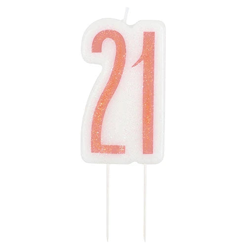 Wax Age 21 Candle - Rose Gold The Ultimate Balloon And Party Shop Cheltenham & Gloucester Balloons & Fancy Dress 
