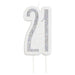 Wax Age 21 Candle - Silver The Ultimate Balloon And Party Shop Cheltenham & Gloucester Balloons & Fancy Dress 