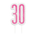 Wax Age 30 Candle - Pink The Ultimate Balloon And Party Shop Cheltenham & Gloucester Balloons & Fancy Dress 