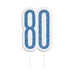 Wax Age 80 Candle - Blue The Ultimate Balloon And Party Shop Cheltenham & Gloucester Balloons & Fancy Dress 