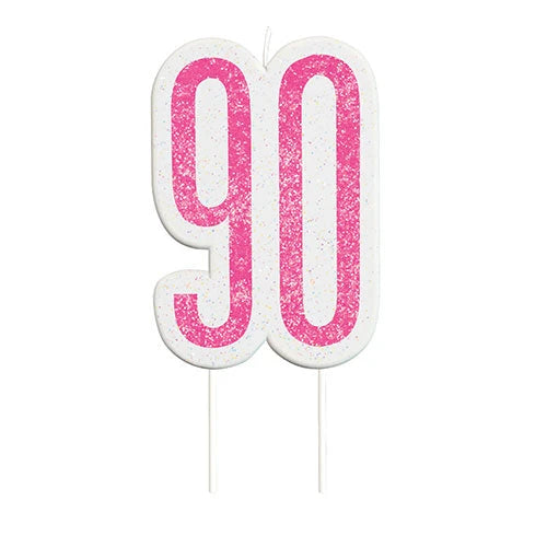 Wax Age 90 Candle - Pink The Ultimate Balloon And Party Shop Cheltenham & Gloucester Balloons & Fancy Dress 
