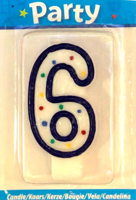 Wax Number Candle - 6 (Blue) The Ultimate Balloon And Party Shop Cheltenham & Gloucester Balloons & Fancy Dress 