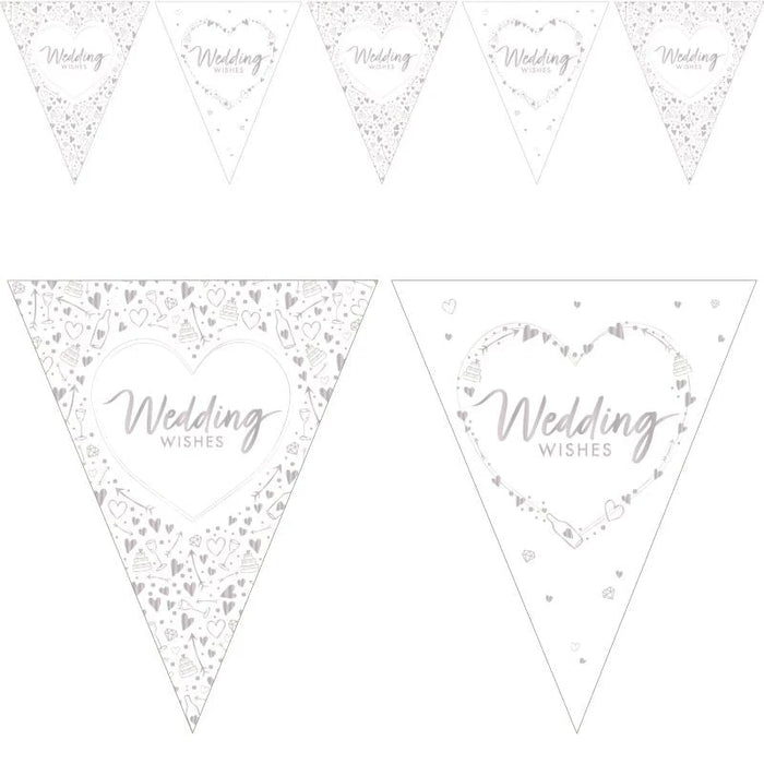 Wedding Wishes Bunting - Hearts The Ultimate Balloon And Party Shop Cheltenham & Gloucester Balloons & Fancy Dress 