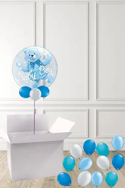 Welcome Baby Boy Bubble in a Box delivered Nationwide The Ultimate Balloon And Party Shop Cheltenham & Gloucester Balloons & Fancy Dress 
