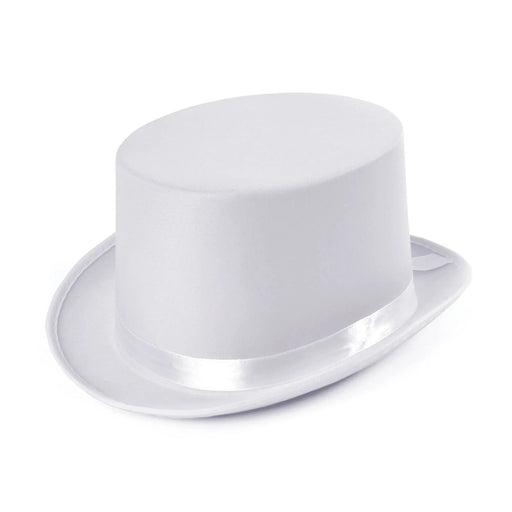 White Satin Top Hat The Ultimate Balloon And Party Shop Cheltenham & Gloucester Balloons & Fancy Dress 
