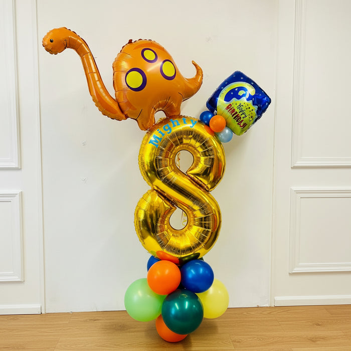 X-Large Age Balloon Column - Dinosaur Theme The Ultimate Balloon And Party Shop Cheltenham & Gloucester Balloons & Fancy Dress 