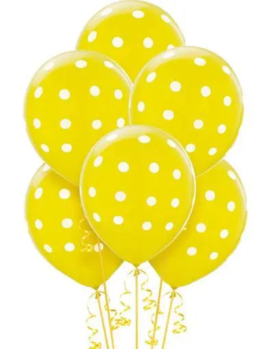 Yellow Spotty Balloons 6 Pack The Ultimate Balloon And Party Shop Cheltenham & Gloucester Balloons & Fancy Dress 