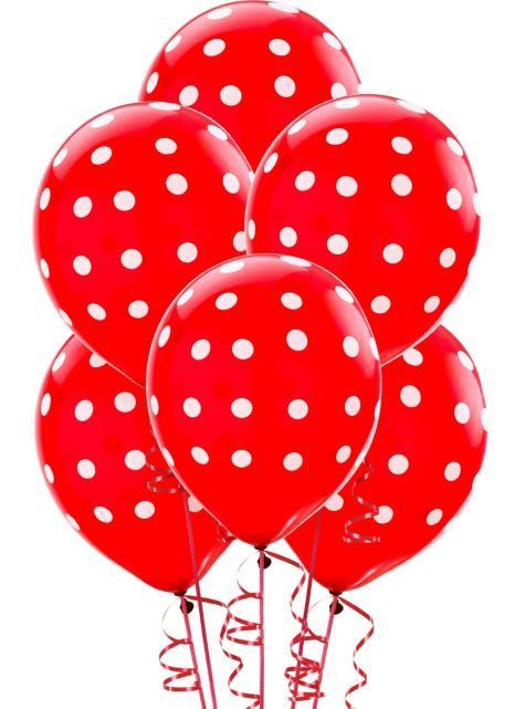 Red Spotty Balloons 6 Pack - The Ultimate Balloon & Party Shop