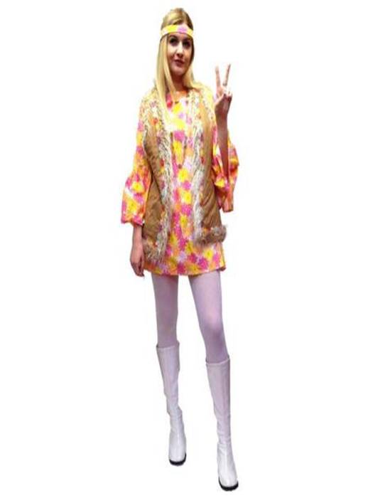 1960s Twiggy Dress Hire Costume - Pink - The Ultimate Balloon & Party Shop