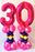 Pastel themed giant number on alternate size pillars - The Ultimate Balloon & Party Shop