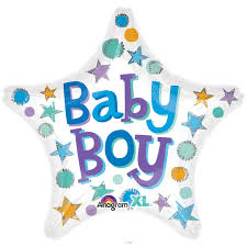 18" Foil Baby Boy Star Balloon - The Ultimate Balloon & Party Shop