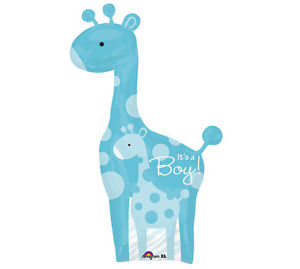 42" Foil It's A Boy Giraffe Large Printed Balloon - The Ultimate Balloon & Party Shop
