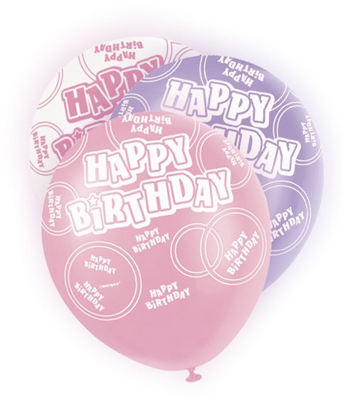 Happy Birthday Asst Colour Balloons 6 Pack - The Ultimate Balloon & Party Shop
