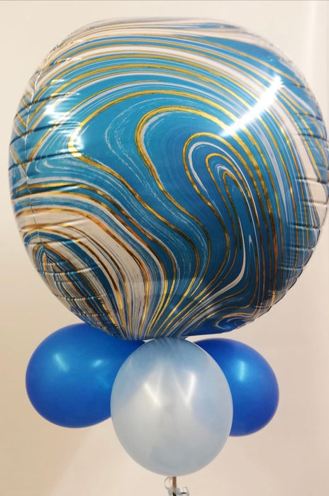 Qualatex Foil Orbz Balloon  - Blue/Gold - The Ultimate Balloon & Party Shop