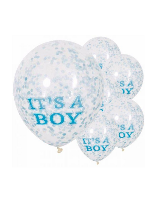 Confetti Balloons  Its a Boy with Blue Confetti - The Ultimate Balloon & Party Shop