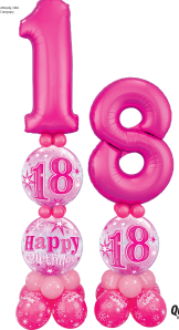 Giant number on bubble pillar multi colours - The Ultimate Balloon & Party Shop