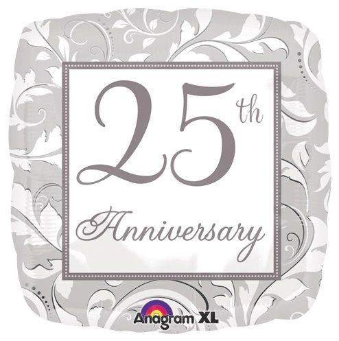 18" Foil 25th Silver Anniversary Balloon - The Ultimate Balloon & Party Shop