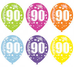 Age 90 Asst Birthday Balloons 6 Pack - The Ultimate Balloon & Party Shop
