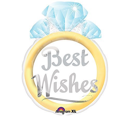 21" Foil Best Wishes Wedding Ring Shape Balloon - The Ultimate Balloon & Party Shop