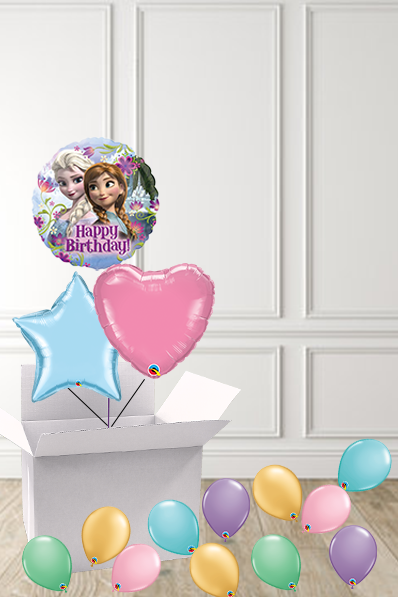 Frozen Princesses Birthday foils in a Box delivered Nationwide - The Ultimate Balloon & Party Shop