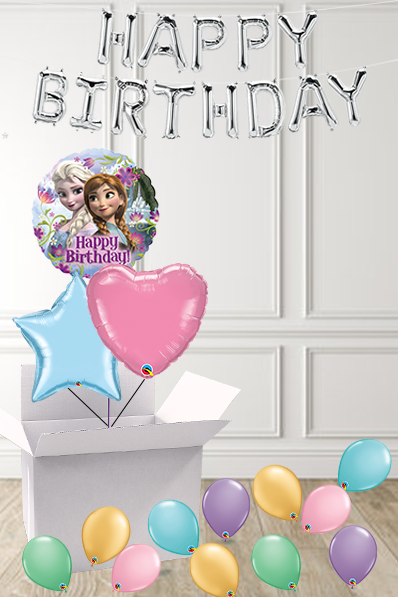 Frozen Princesses Birthday foils in a Box delivered Nationwide - The Ultimate Balloon & Party Shop