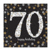 Age 70 Napkins - Black and Gold - The Ultimate Balloon & Party Shop