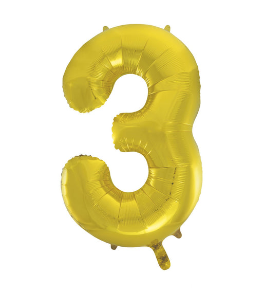 Number 3 Foil Balloon Gold - The Ultimate Balloon & Party Shop