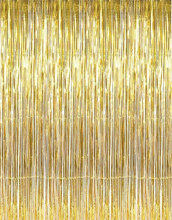 Tinsel Curtain - Gold - The Ultimate Balloon & Party Shop