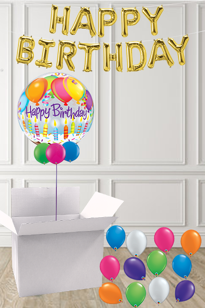 Birthday Candles Bubble in a Box delivered Nationwide - The Ultimate Balloon & Party Shop