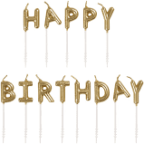 Happy Birthday Individual Letter Candles - Gold - The Ultimate Balloon & Party Shop