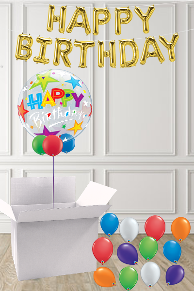 Birthday Stars Bubble in a Box delivered Nationwide - The Ultimate Balloon & Party Shop