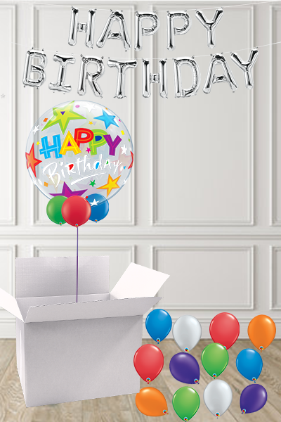 Birthday Stars Bubble in a Box delivered Nationwide - The Ultimate Balloon & Party Shop