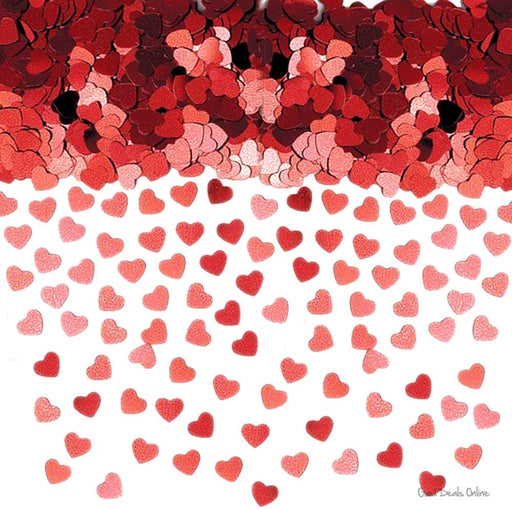 Red Sparkle Hearts Table Confetti - The Ultimate Balloon & Party Shop