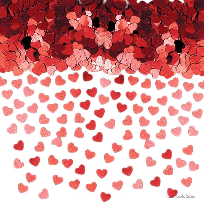 Red Sparkle Hearts Table Confetti - The Ultimate Balloon & Party Shop