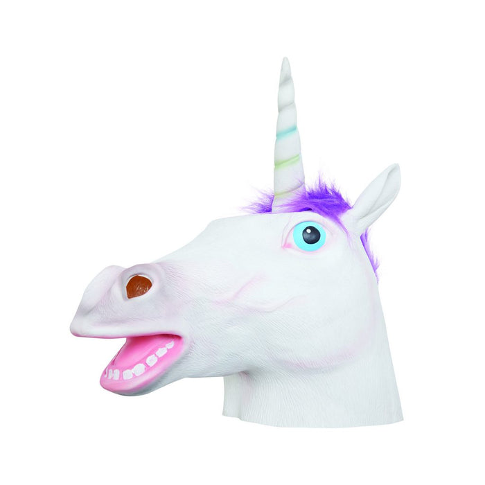 Rubber Overhead Animal Mask - Unicorn