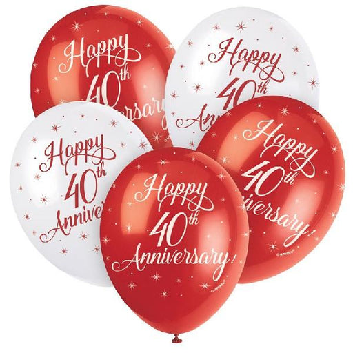 40th Wedding Anniversary Balloons (5pk)