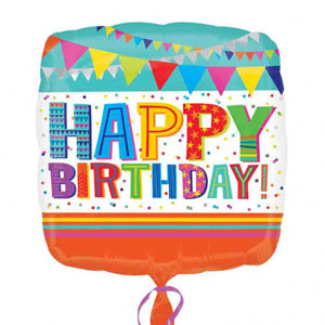 18" Foil Happy Birthday - Birthday Festival - The Ultimate Balloon & Party Shop