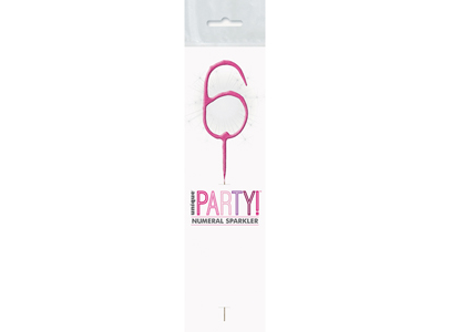 Sparkling Number Candle - 6 - The Ultimate Balloon & Party Shop