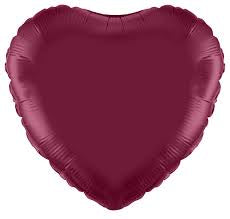 Heart Shaped Foil Balloon - Burgandy