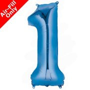 Mini Air Fill Number 1 Foil Balloon - Blue