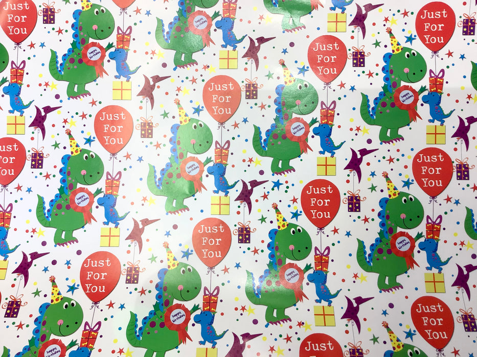 Birthday Gift Wrap - Dinosaur Party - The Ultimate Balloon & Party Shop